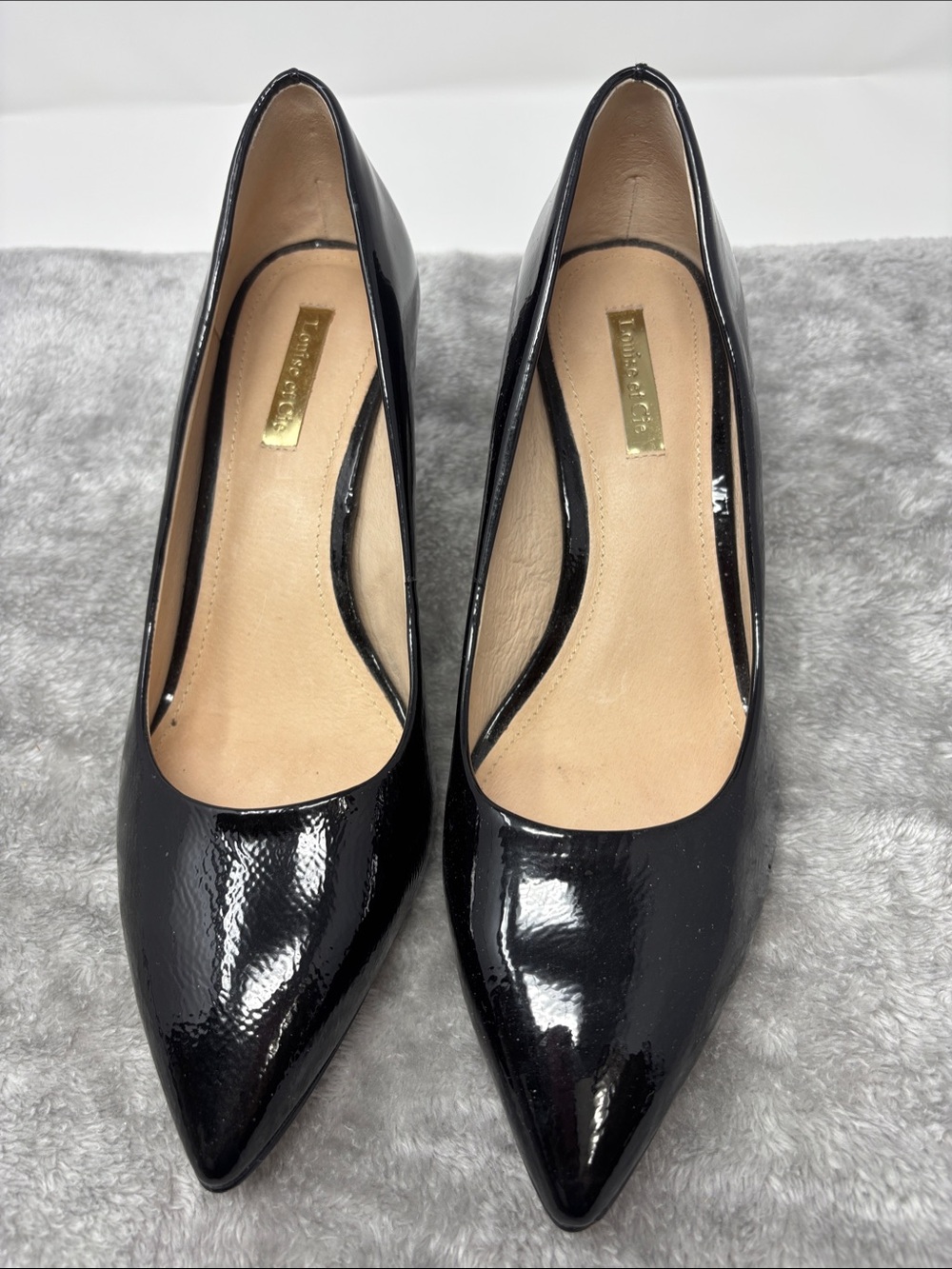 Louise et Cie Black Patent Pointed-Toe Pumps - Classic Gloss